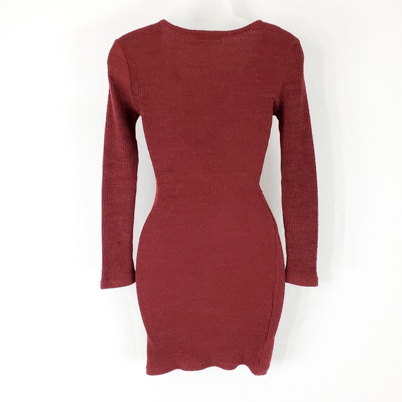 MNG Mango Maroon Red Bodycon Dress Size XXS - Picture 3 of 10